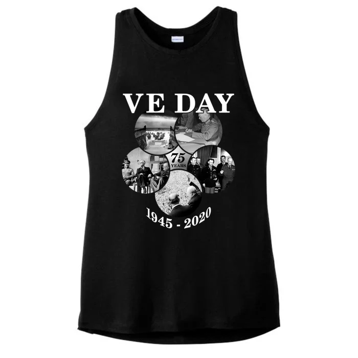 Ve Day Gift 75th Anniversary (5) Funny Gift Ladies Tri-Blend Wicking Tank