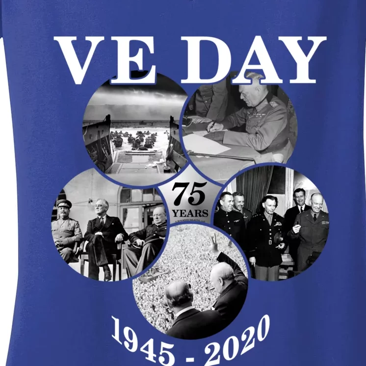 Ve Day Gift 75th Anniversary (5) Funny Gift Women's V-Neck T-Shirt