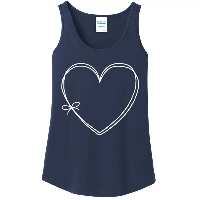 Valentines Day Graphic Tee Love Knot Hearts Red Ladies Essential Tank