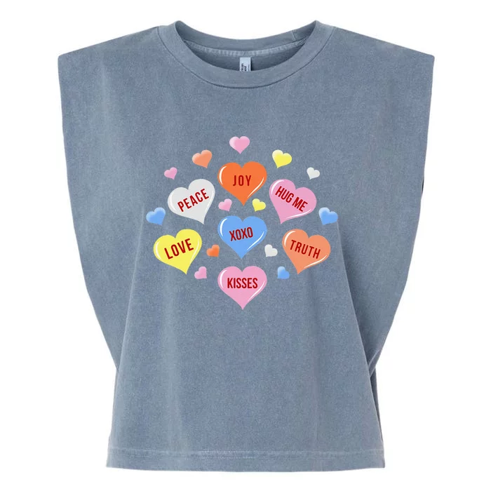 Valentine's Day Heart Candys Garment-Dyed Women's Muscle Tee