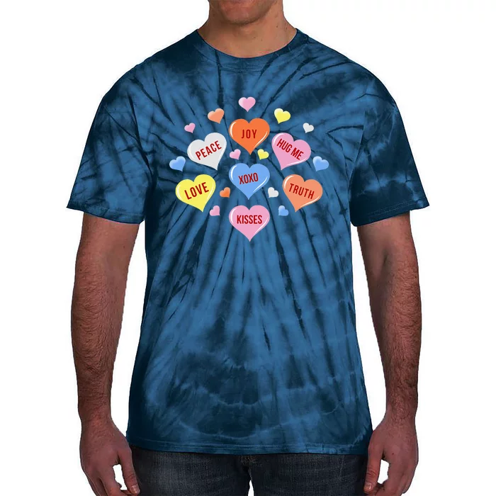 Valentine's Day Heart Candys Tie-Dye T-Shirt