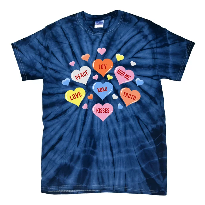 Valentine's Day Heart Candys Tie-Dye T-Shirt