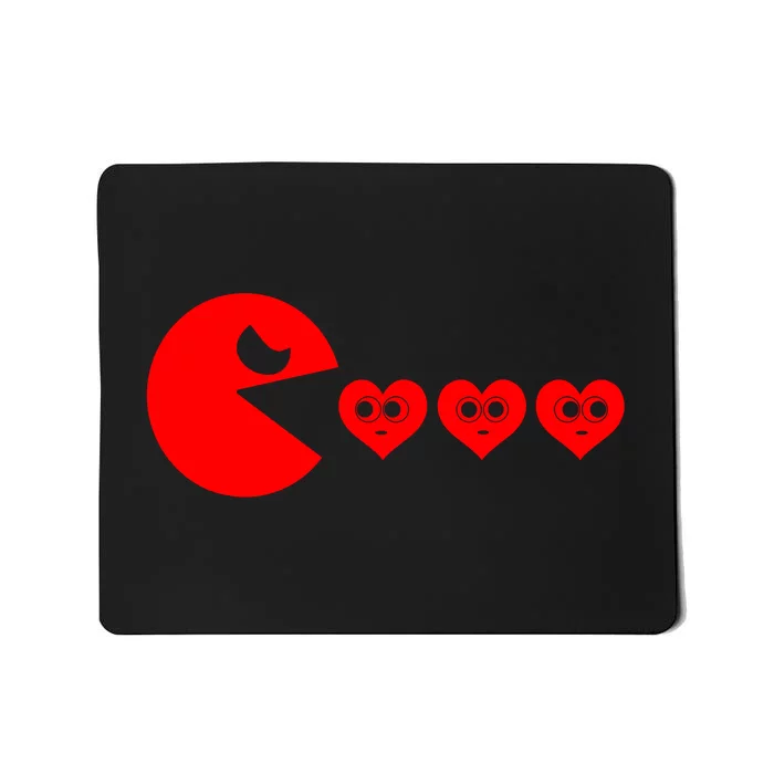 Valentines Day Hearts Eating Funny Gamer Game Mousepad