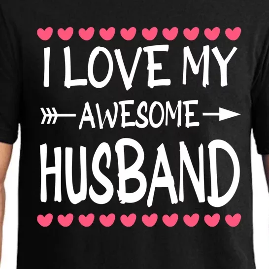 Valentines Day Heart With Love I Love My Awesome Husband Gift Pajama Set