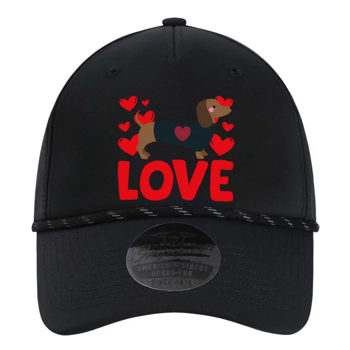 ValentineS Day Hearts Love Dachshund Animal Lovers Cool Gift Performance The Dyno Cap