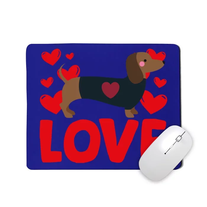 ValentineS Day Hearts Love Dachshund Animal Lovers Cool Gift Mousepad