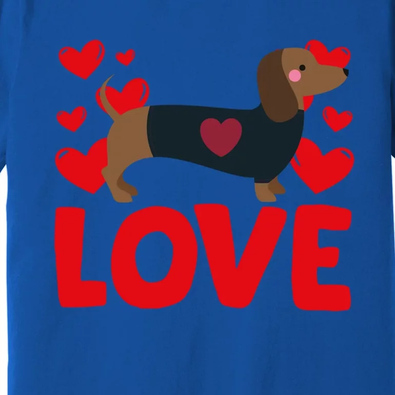 ValentineS Day Hearts Love Dachshund Animal Lovers Cool Gift Premium T-Shirt