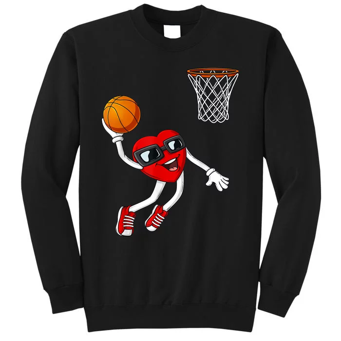 Valentines Day Heart Dunking Basketball Boys Girls Kids TShirt Sweatshirt