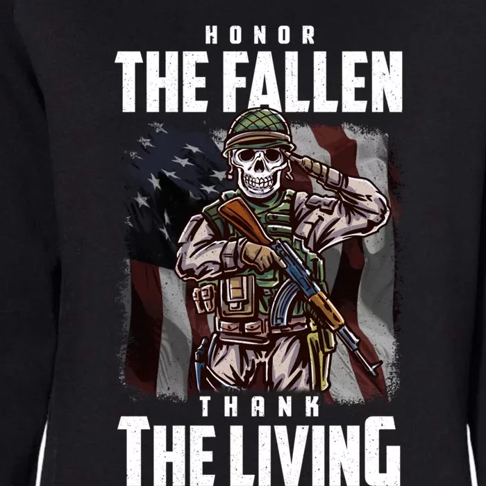 Veterans Day Honor The Fallen Thank The Living Cool Gift Womens California Wash Sweatshirt