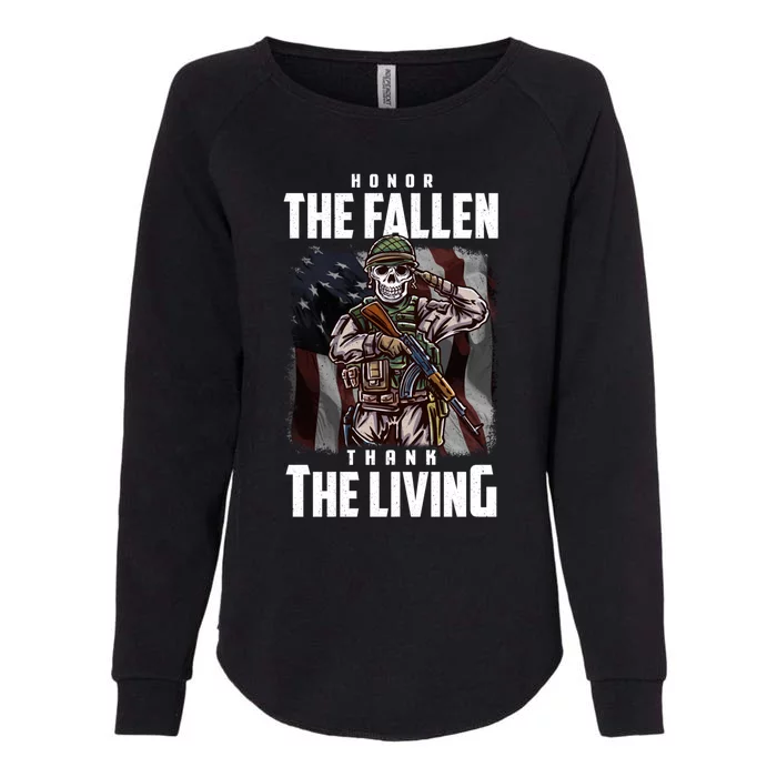 Veterans Day Honor The Fallen Thank The Living Cool Gift Womens California Wash Sweatshirt