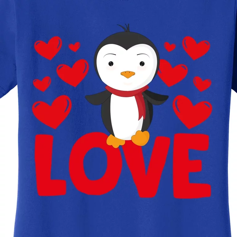 Valentine's Day Hearts Love Penguin Animal Lovers Gift Women's T-Shirt