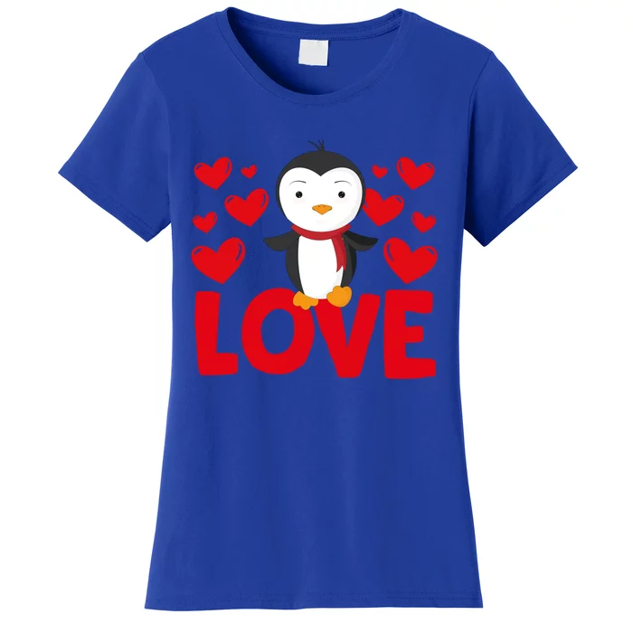 Valentine's Day Hearts Love Penguin Animal Lovers Gift Women's T-Shirt