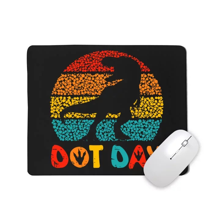 Vintage Dinosaur Happy Dot Day For Teacher Mousepad