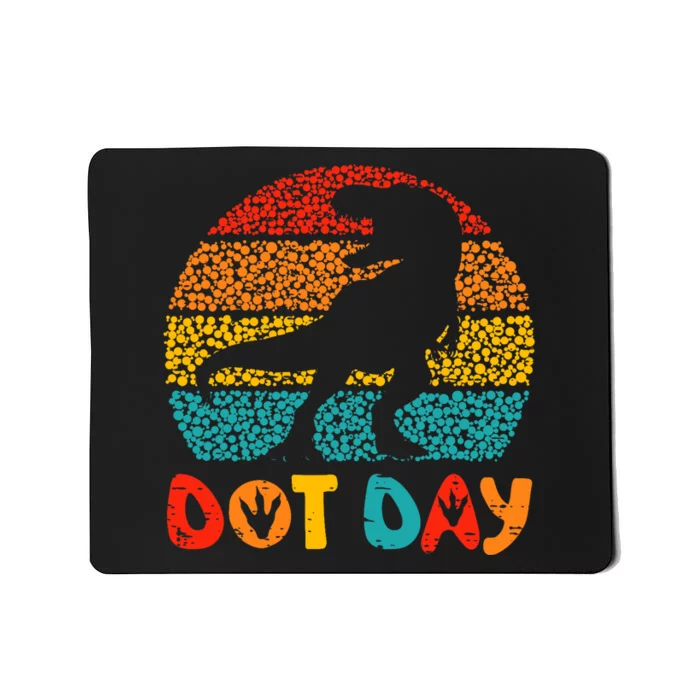 Vintage Dinosaur Happy Dot Day For Teacher Mousepad