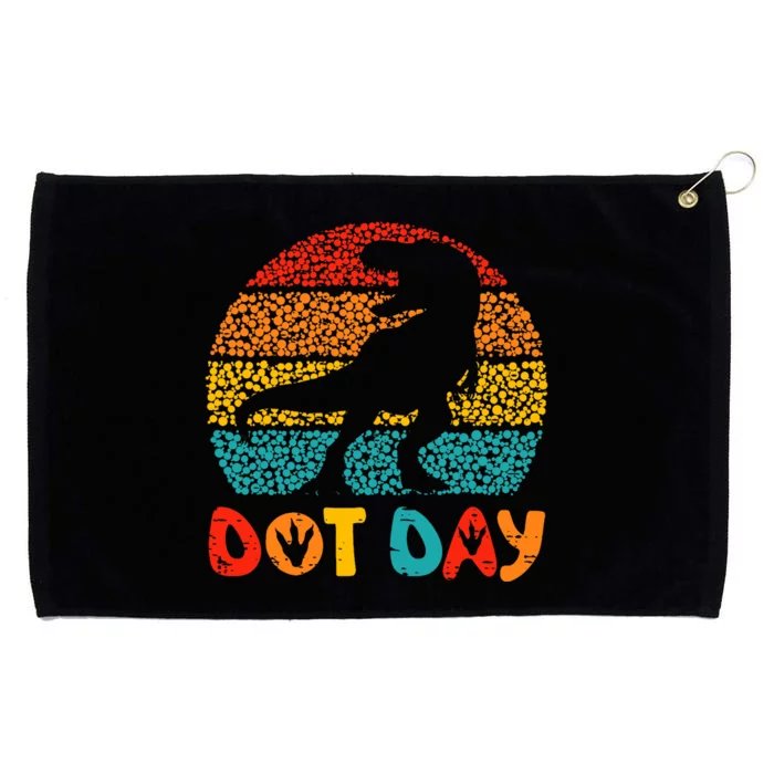 Vintage Dinosaur Happy Dot Day For Teacher Grommeted Golf Towel