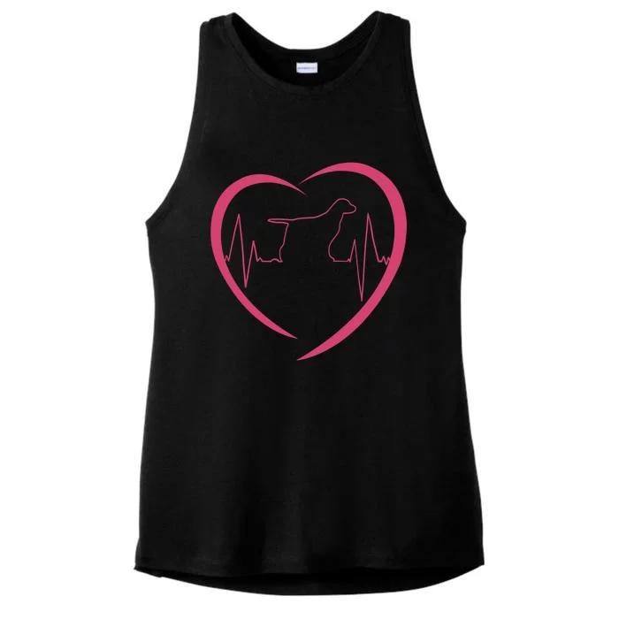 Valentine's Day Heartbeat Labrador Retriever Love Dog Lovers Gift Ladies Tri-Blend Wicking Tank