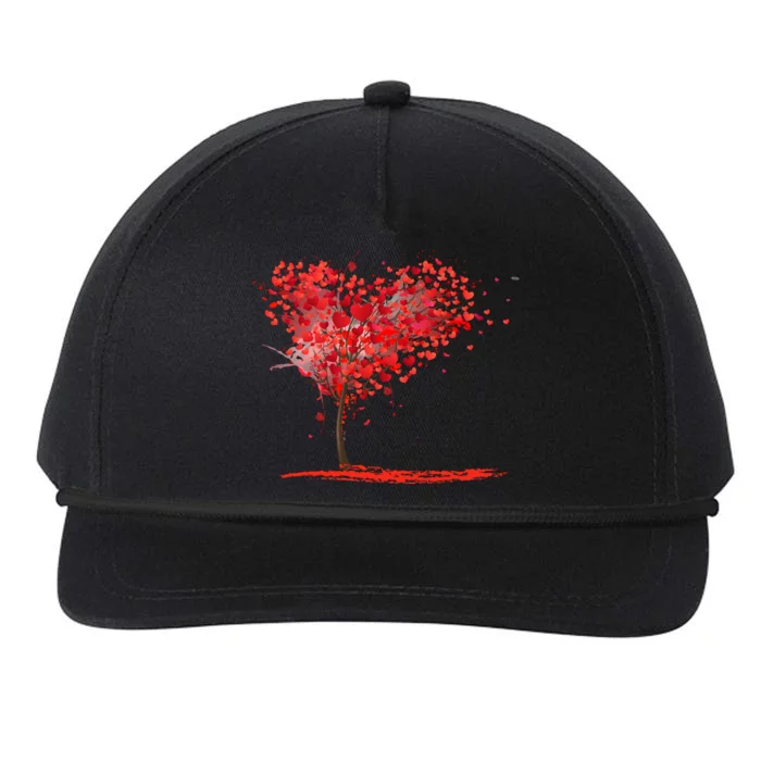 Valentines Day Heart Shaped Tree Snapback Five-Panel Rope Hat