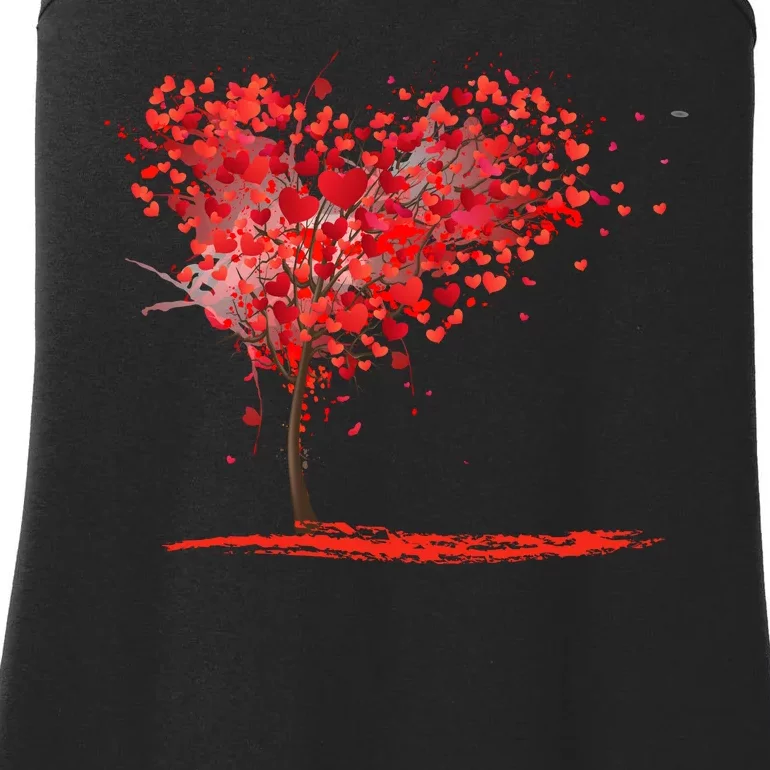 Valentines Day Heart Shaped Tree Ladies Essential Tank