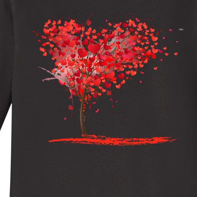 Valentines Day Heart Shaped Tree Baby Long Sleeve Bodysuit