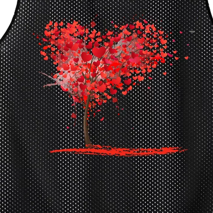 Valentines Day Heart Shaped Tree Mesh Reversible Basketball Jersey Tank