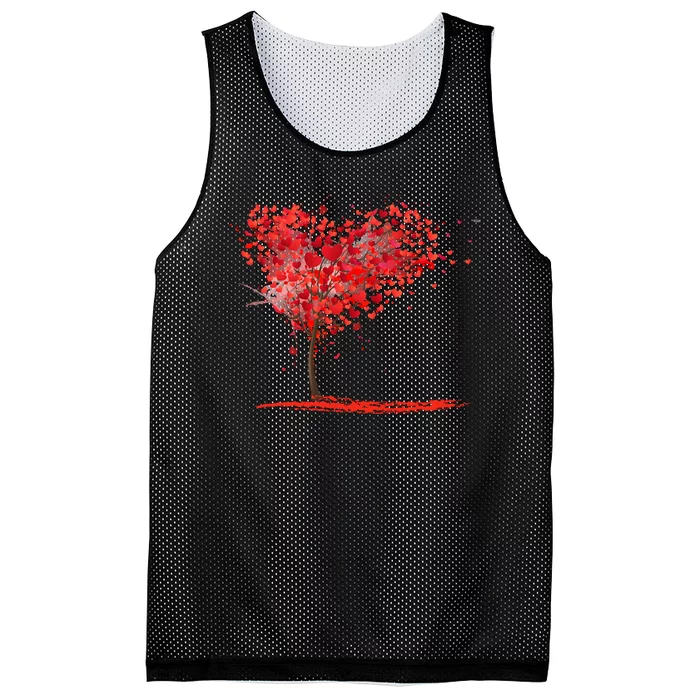 Valentines Day Heart Shaped Tree Mesh Reversible Basketball Jersey Tank