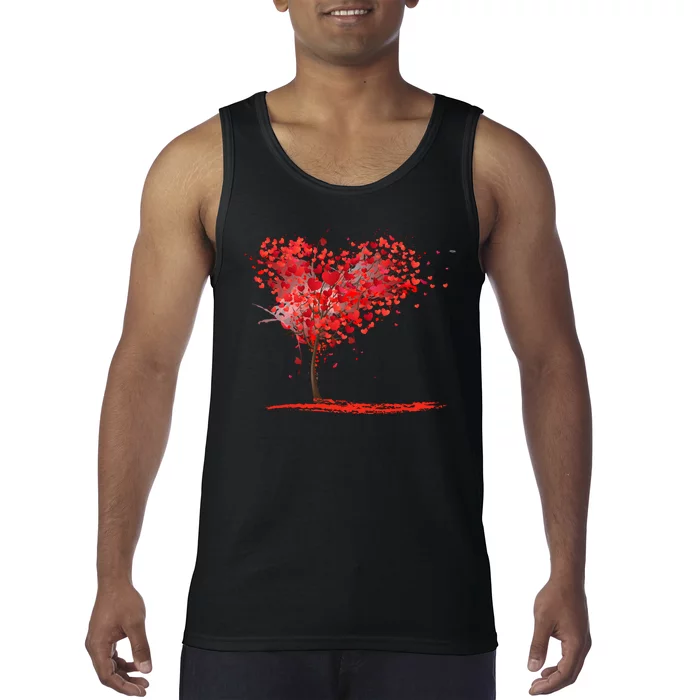 Valentines Day Heart Shaped Tree Tank Top