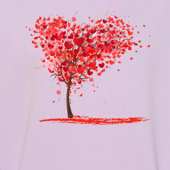 Valentines Day Heart Shaped Tree Garment-Dyed Sweatshirt