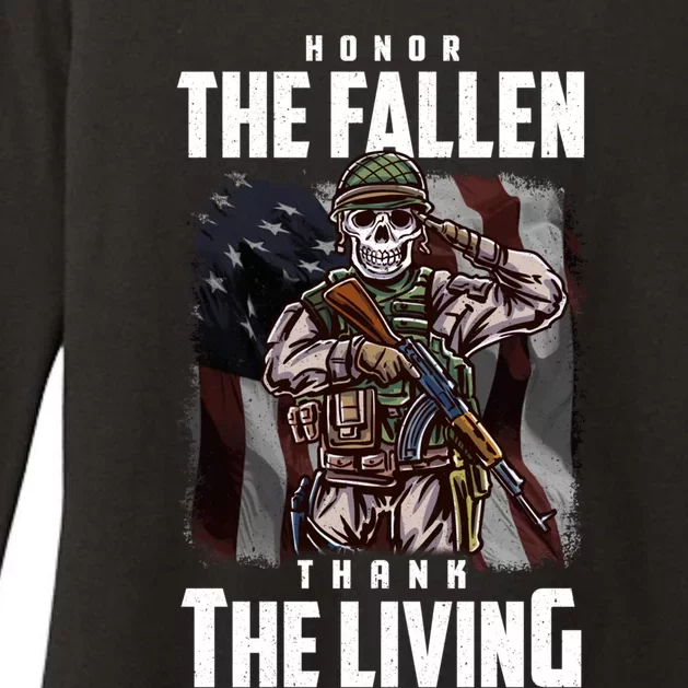 Veterans Day Honor The Fallen Thank The Living Gift Womens CVC Long Sleeve Shirt