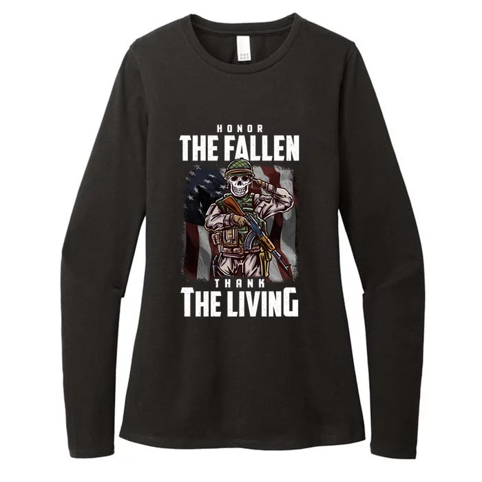 Veterans Day Honor The Fallen Thank The Living Gift Womens CVC Long Sleeve Shirt