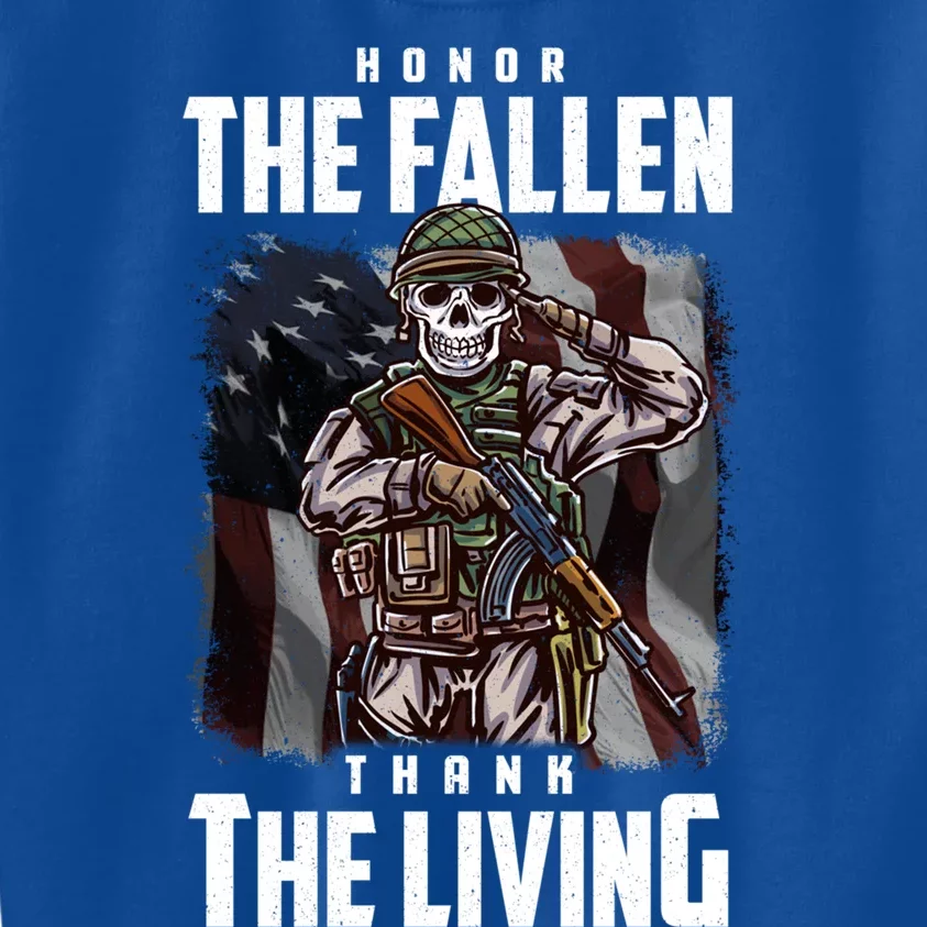 Veterans Day Honor The Fallen Thank The Living Gift Kids Sweatshirt