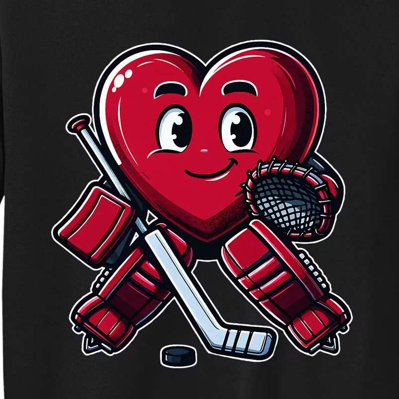 ValentineS Day Heart Ice Hockey Goalie Tall Sweatshirt