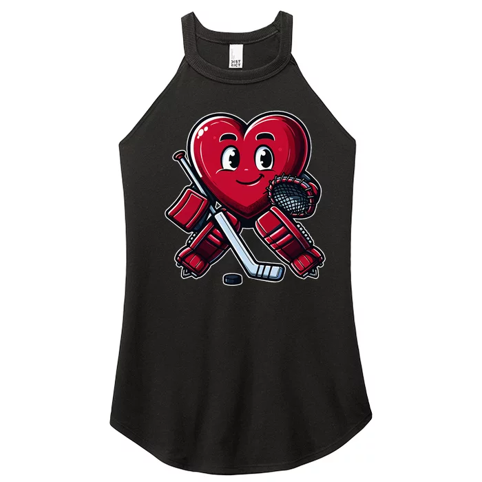 ValentineS Day Heart Ice Hockey Goalie Women’s Perfect Tri Rocker Tank