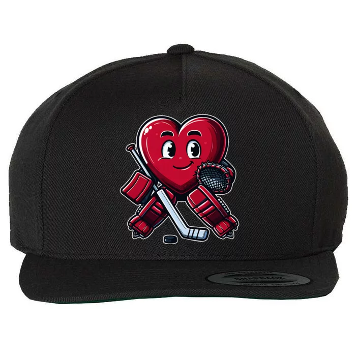 ValentineS Day Heart Ice Hockey Goalie Wool Snapback Cap