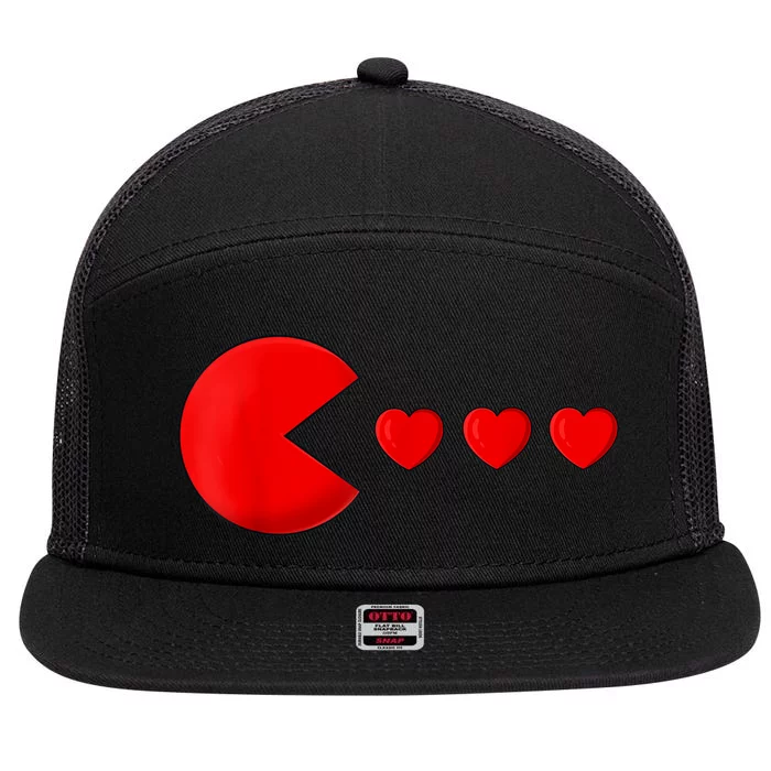 Valentines Day Hearts Funny 7 Panel Mesh Trucker Snapback Hat