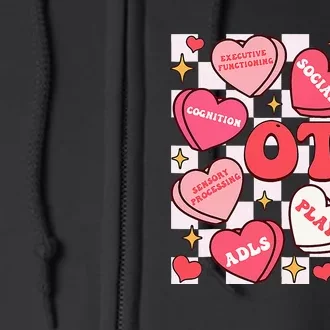 Valentines Day Heart Occupational Therapist Ot Therapy Full Zip Hoodie