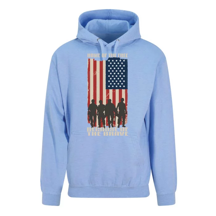 Veterans Day Home Of The Free Because Of The Brave Gift Unisex Surf Hoodie