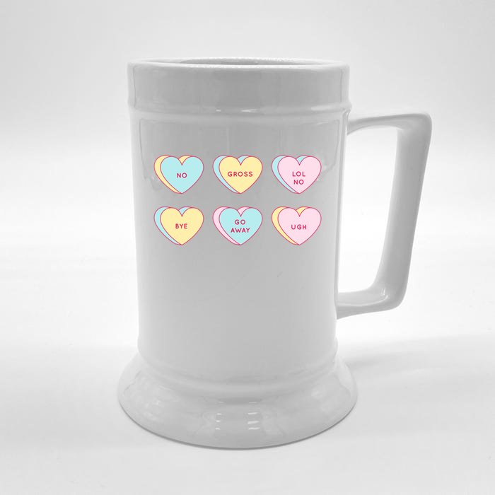 Valentines Day Hearts Candy Singles Awareness Day Gift Front & Back Beer Stein