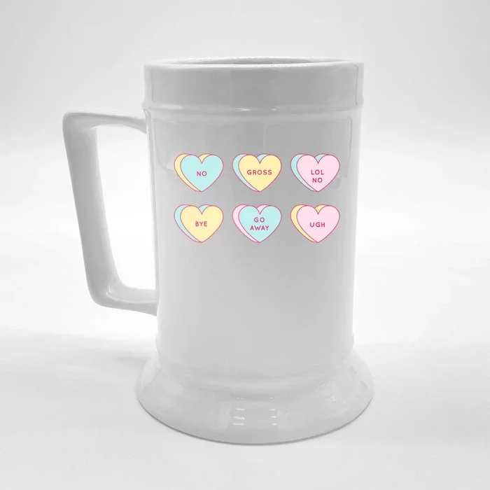 Valentines Day Hearts Candy Singles Awareness Day Gift Front & Back Beer Stein