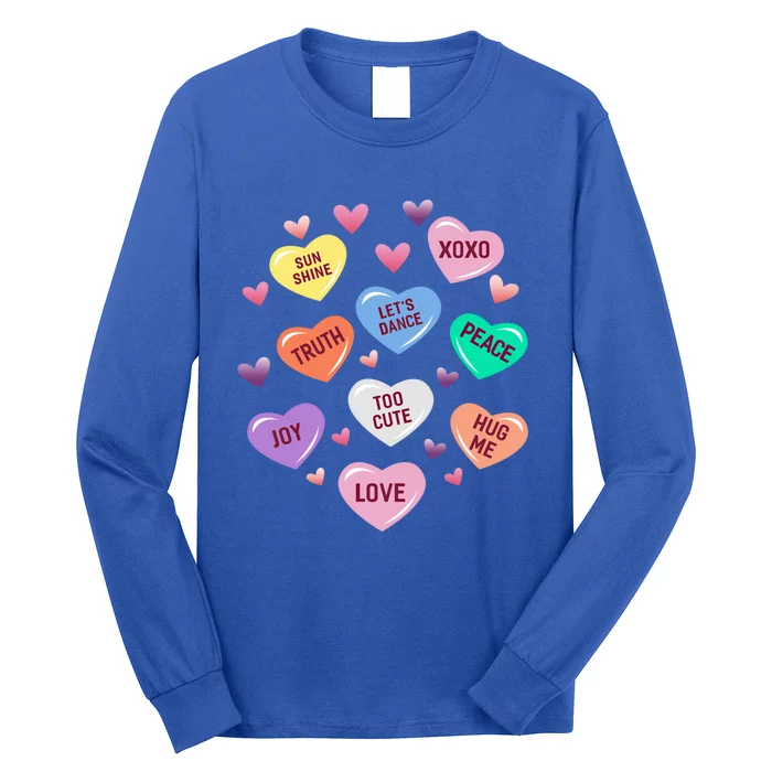 Valentines Day Heart Candy Design And Gift Long Sleeve Shirt