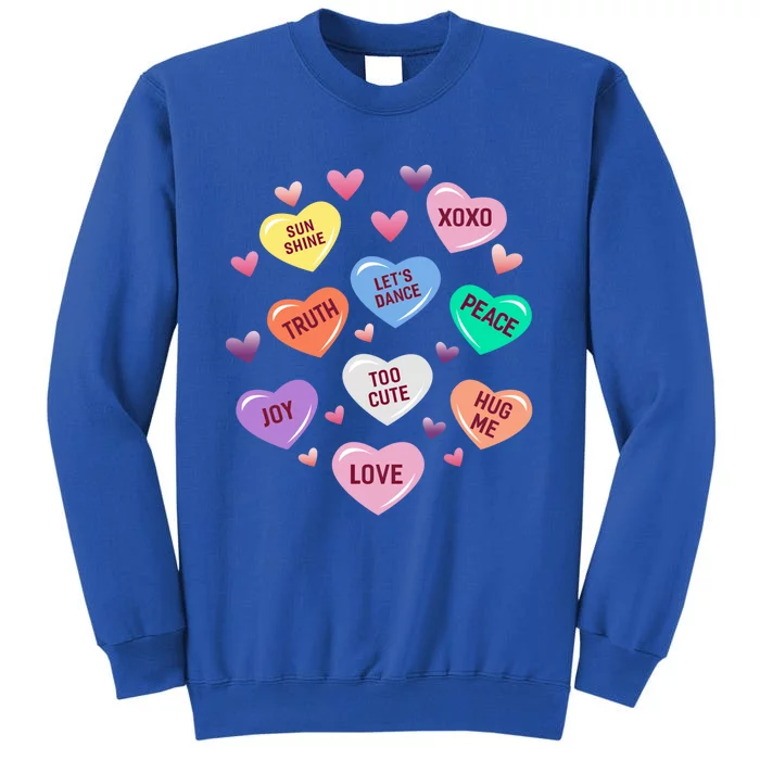 Valentines Day Heart Candy Design And Gift Tall Sweatshirt