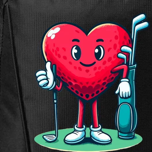 ValentineS Day Heart Shaped Golf Lovers Player Golfers City Backpack