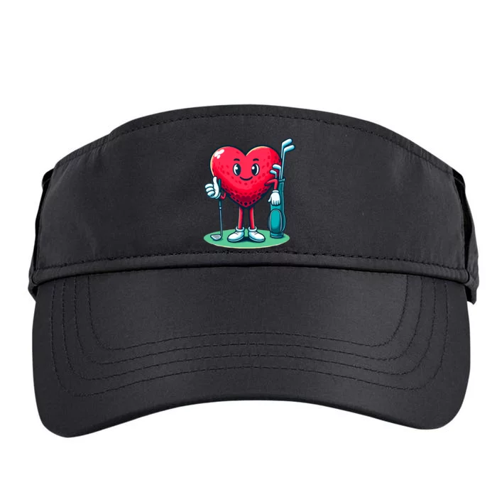 ValentineS Day Heart Shaped Golf Lovers Player Golfers Adult Drive Performance Visor