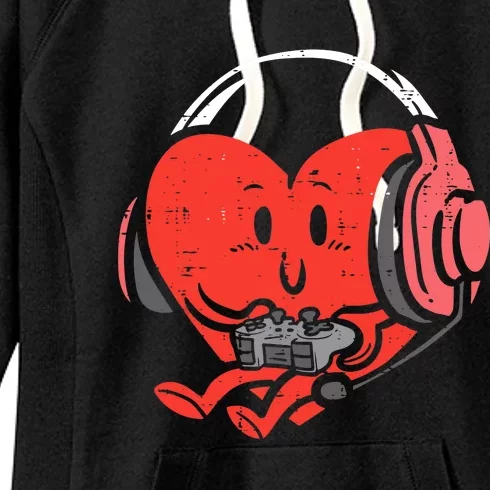 Valentines Day Heart Gamer Gaming Women's Fleece Hoodie