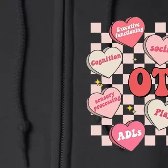 Valentines Day Heart Occupational Therapist OT Therapy Full Zip Hoodie