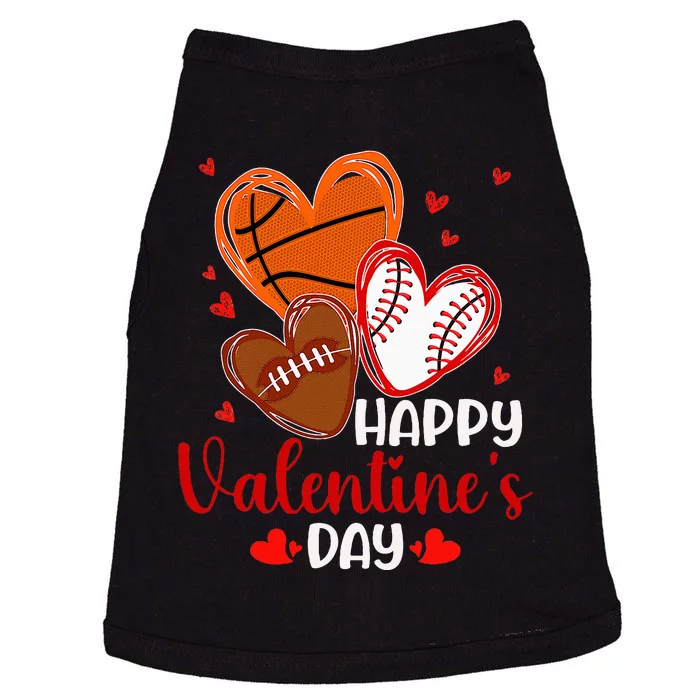 Valentines Day Happy Basketball Baseball Football Doggie Tank