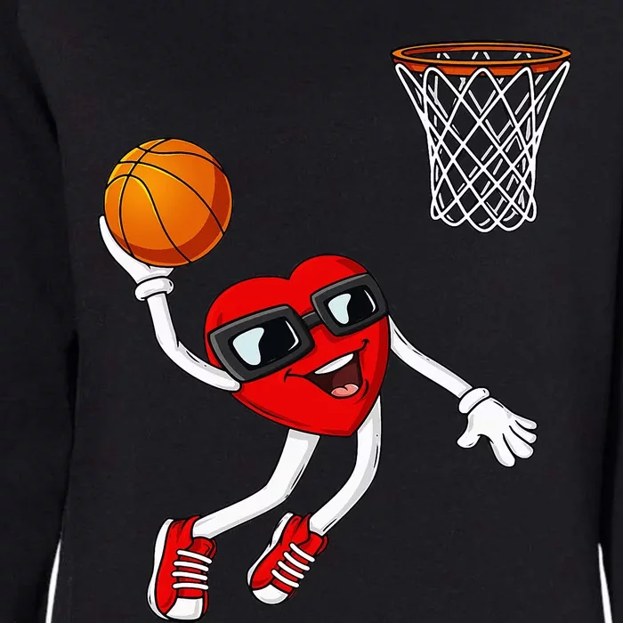 Valentines Day Heart Dunking Basketball Womens California Wash Sweatshirt