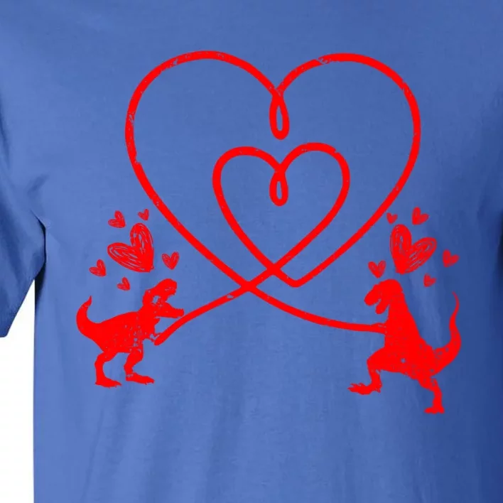 Valentines Day Heart Dinosaur T Rex Adults Gift Tall T-Shirt