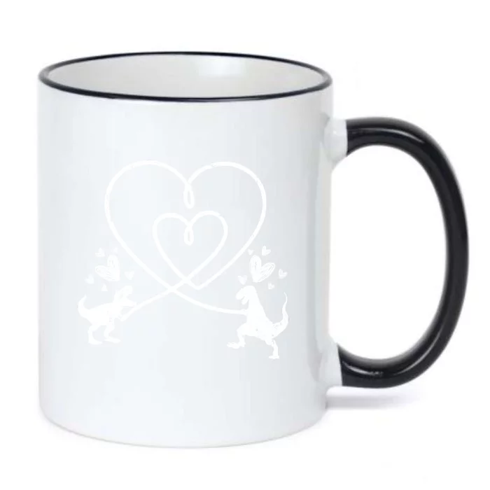 Valentines Day Heart Dinosaur T Rex Adults Gift Black Color Changing Mug