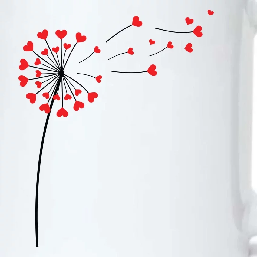 Valentines Day Heart Dandelion Cute Black Color Changing Mug