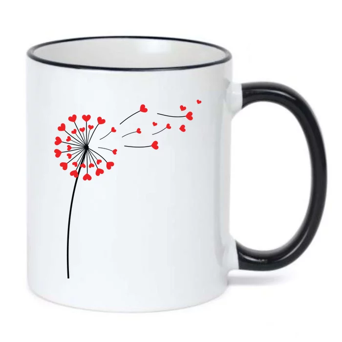 Valentines Day Heart Dandelion Cute Black Color Changing Mug